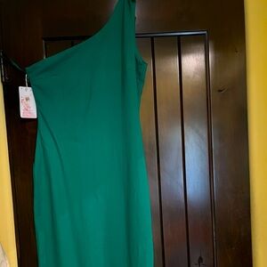 Beautiful green one shoulder dress